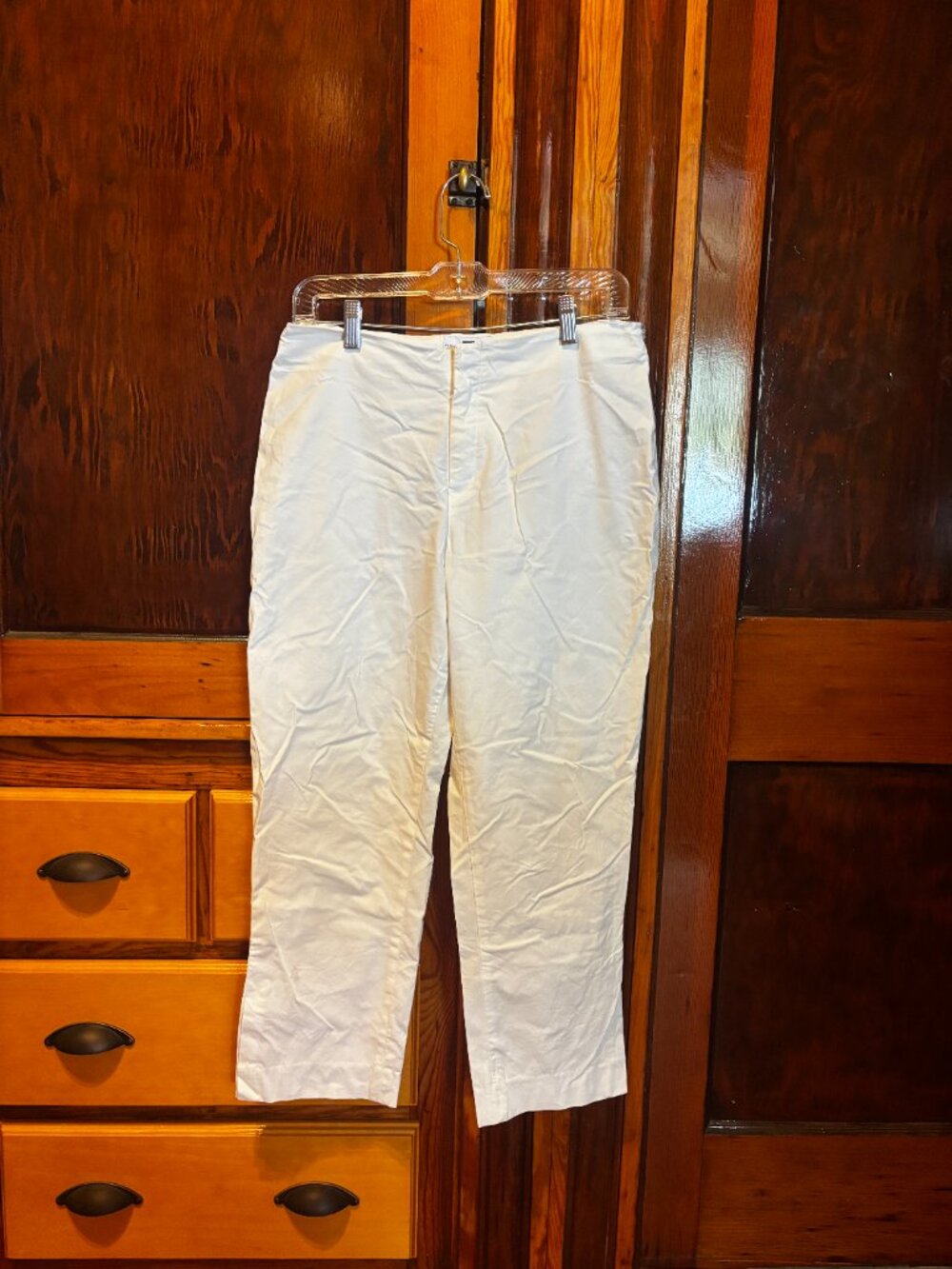 Vintage GAP Factory Cropped Solid White Pants w/ Stretch Size 8